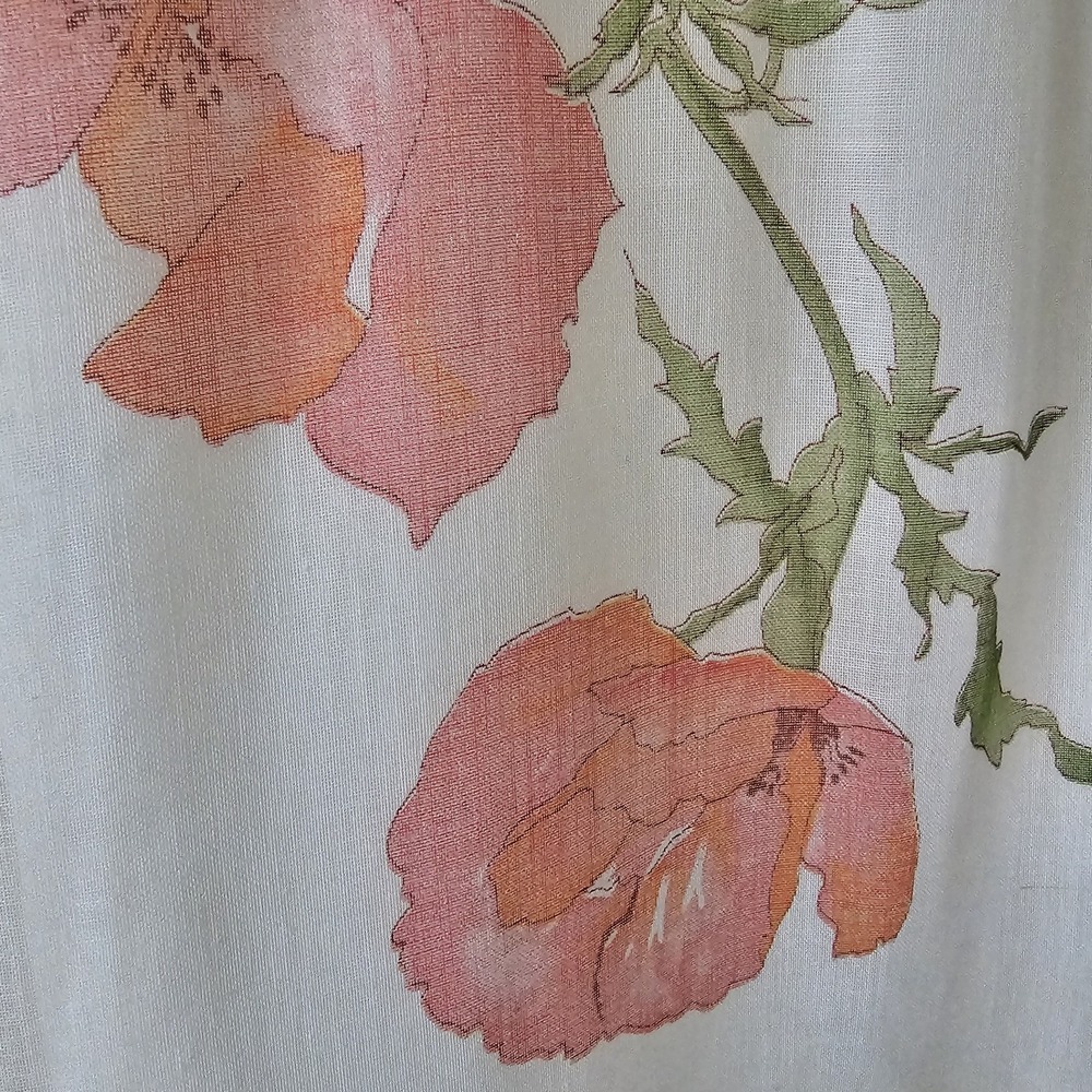 1970s 70s Vintage Dessy Creations Illusion Bodice Maxi Dress Poppy Floral #14 - Picture 12 of 16